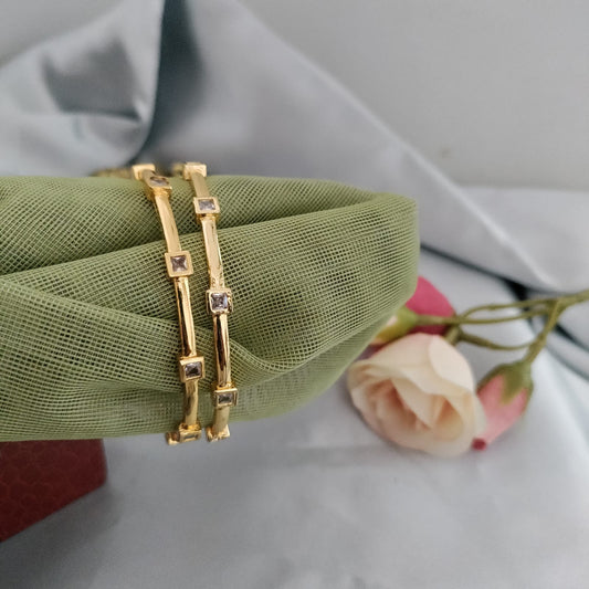 Square white stone bangle