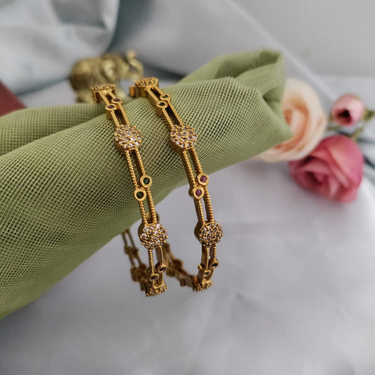 White stone studded simple bangle