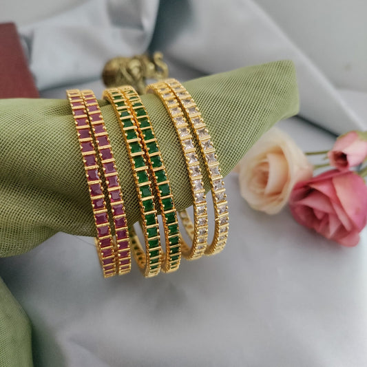Square AD stone studded bangle