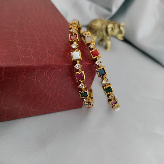 Premium Navratna stone studded bangle