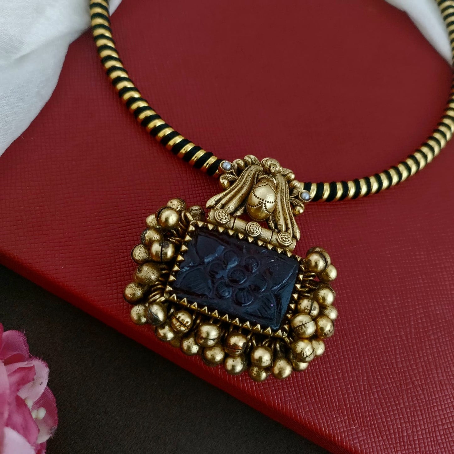 Fusion purple with ghongroo pendant hasli