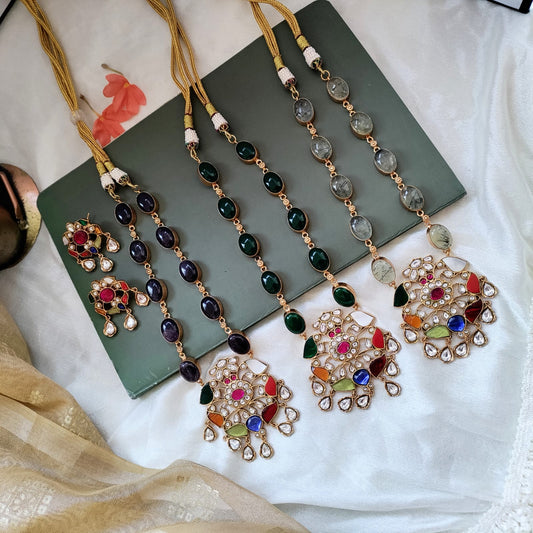 Beautiful Jadau kundan exclusive stone necklace set