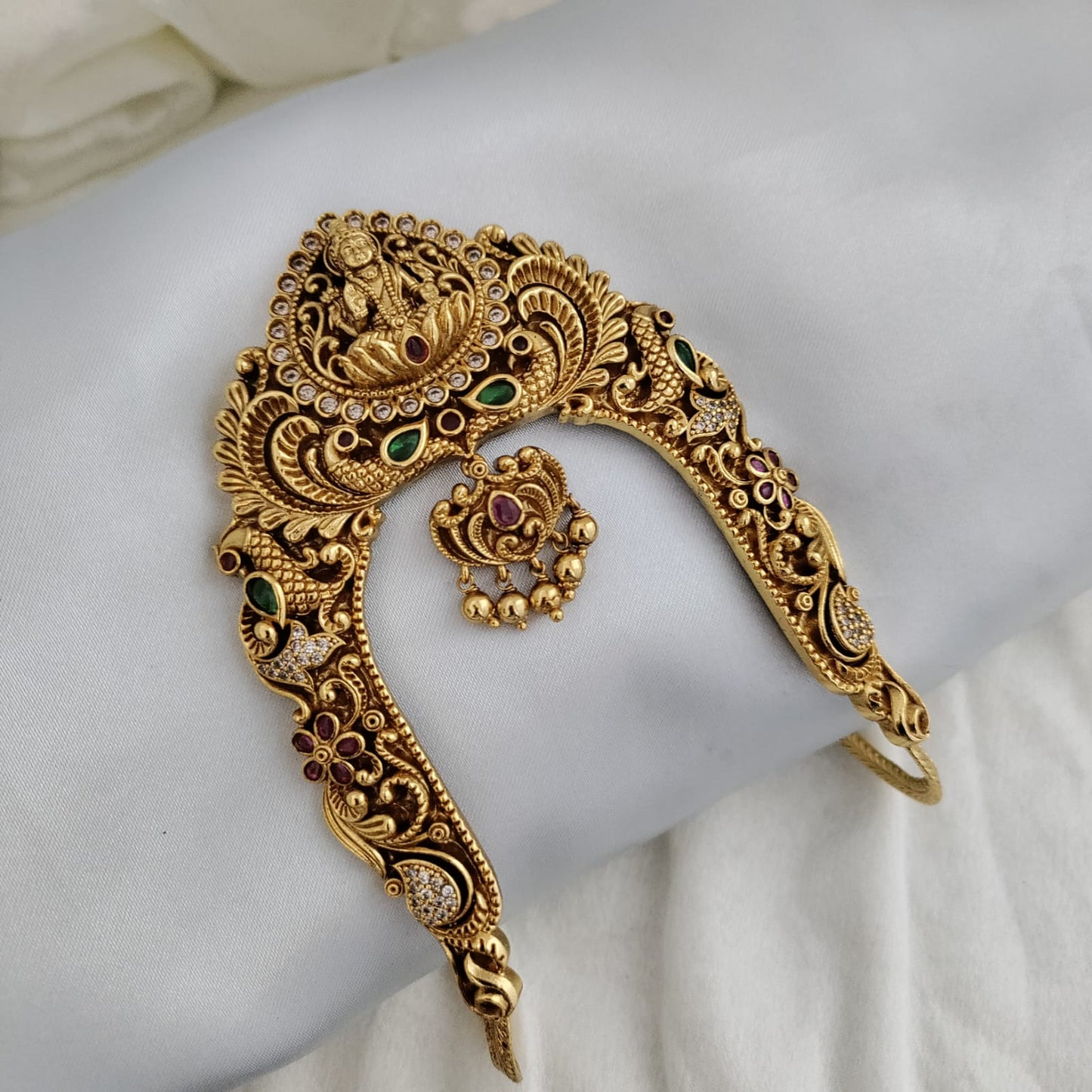 Nakshi work with lakshmi and floral pattern bridal armlet/Bajuband/Vanki