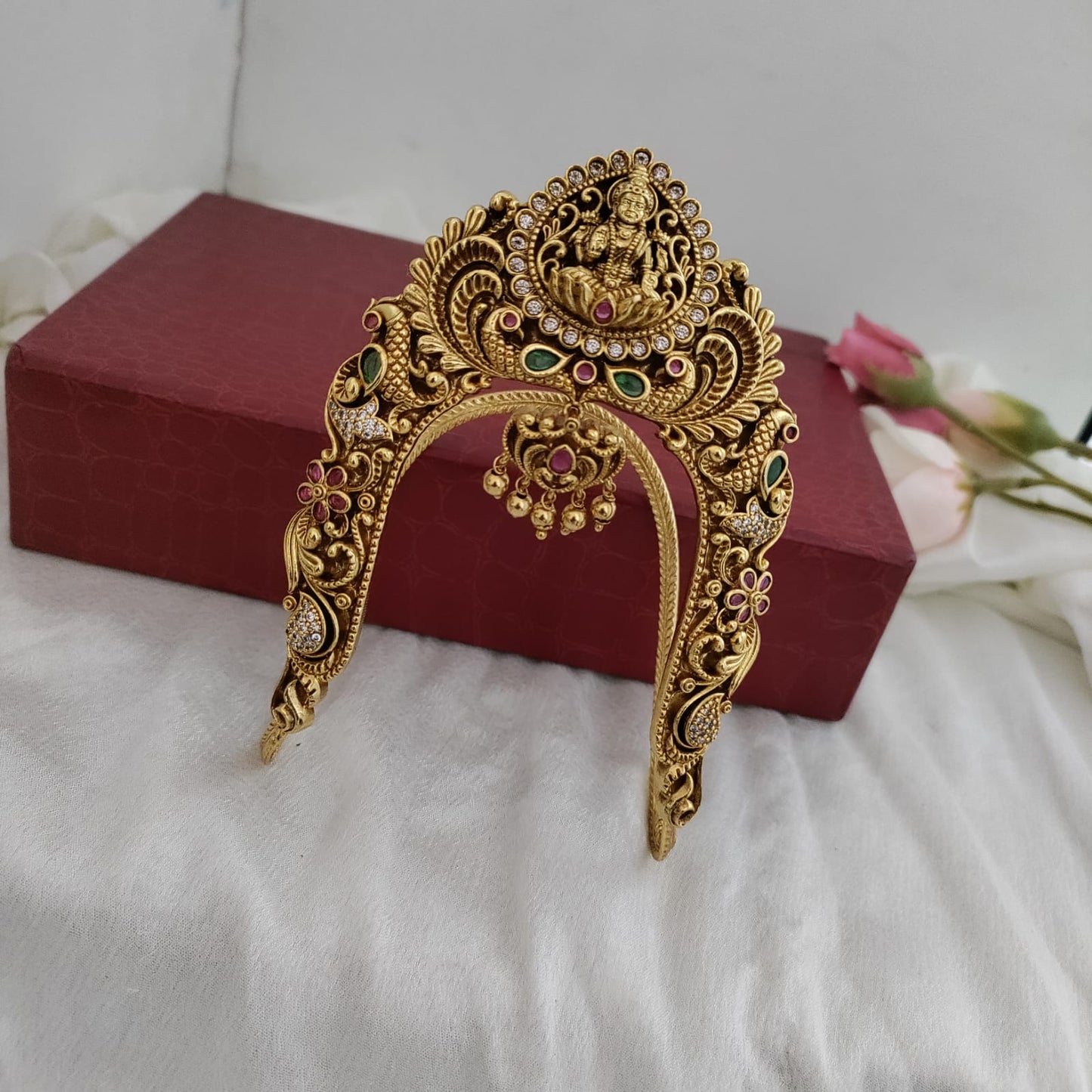 Nakshi work with lakshmi and floral pattern bridal armlet/Bajuband/Vanki