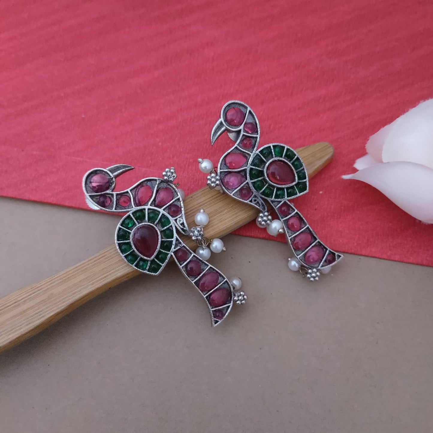 Peacock bird stone earrring