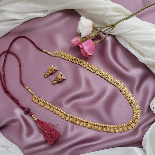 Long Lakshmi coin necklace set