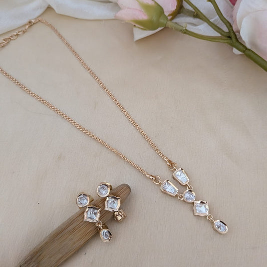 White kundan stone chain