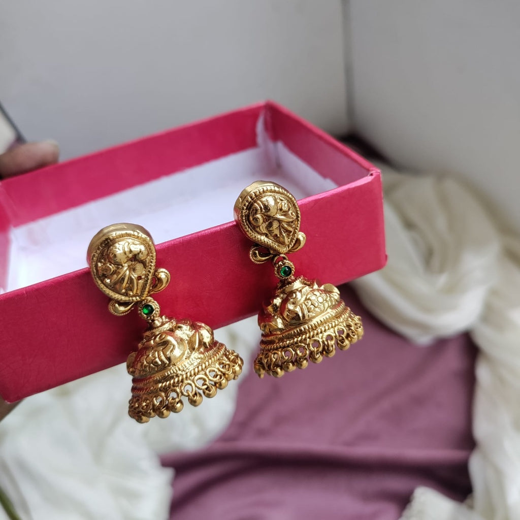 Nakshi work golden Jumkha