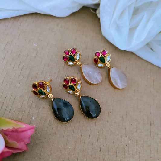 Drop stone studded Jadau Kundan dangler