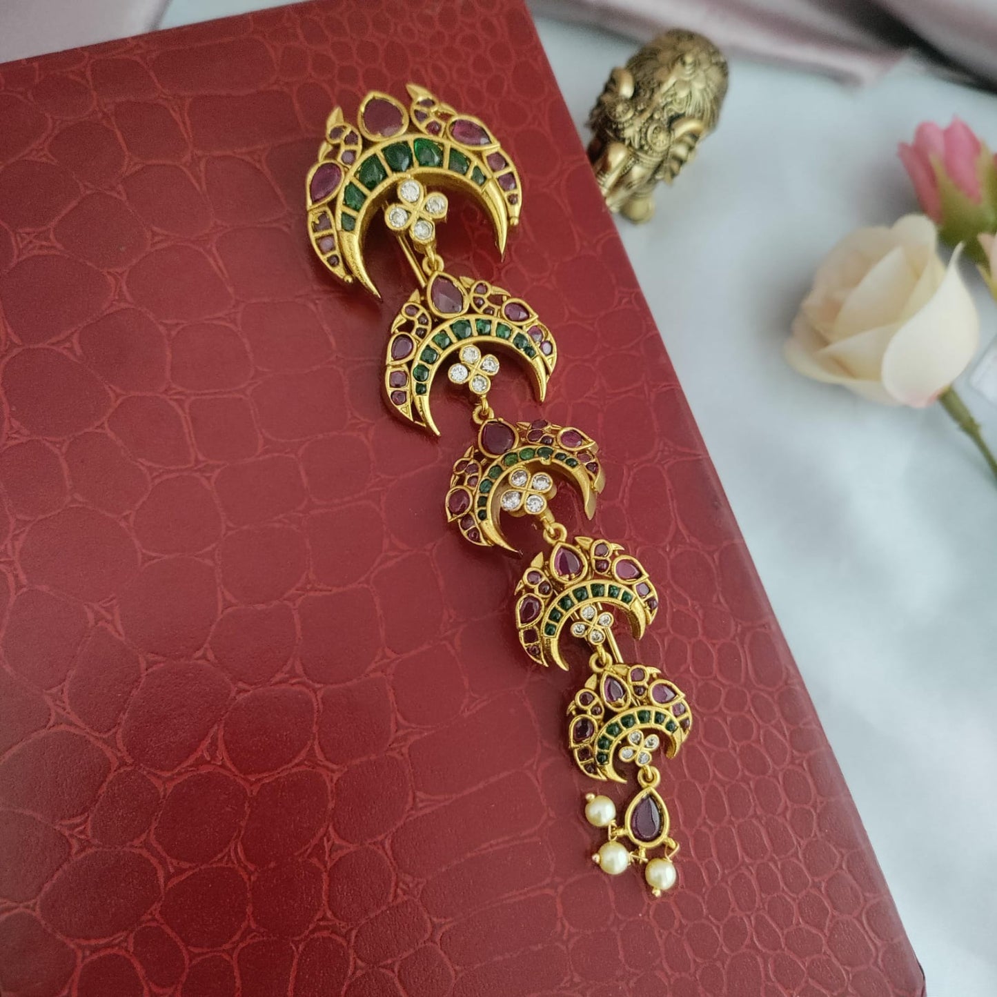 Kemp stone peacock hair pin