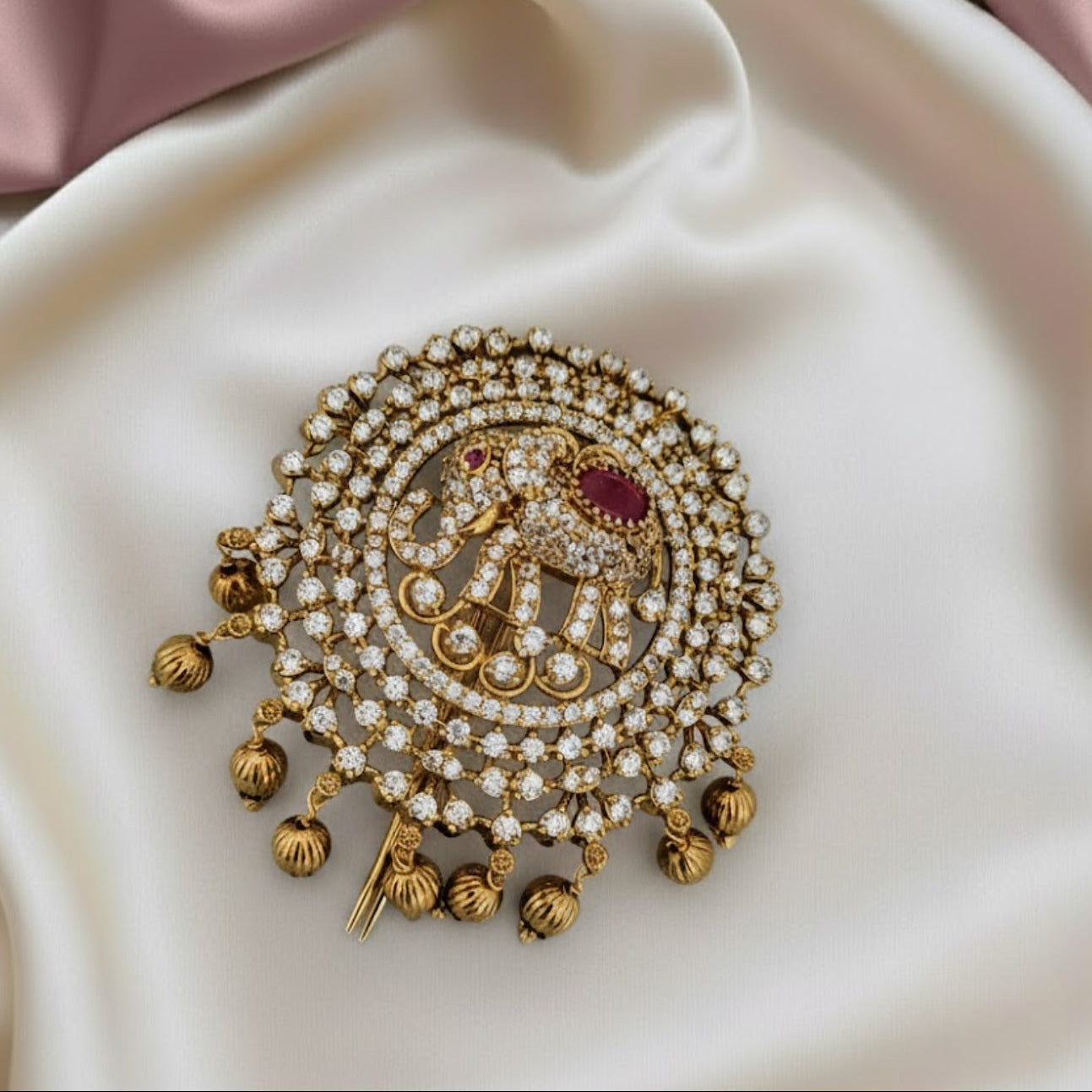 AD stone elephant hair pin