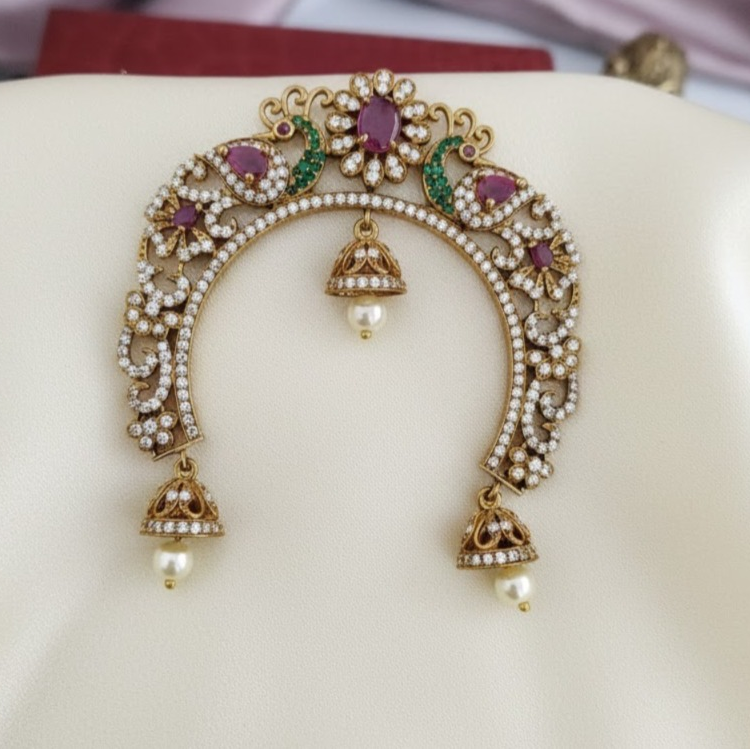 Ruby stone AD peacock hair pin