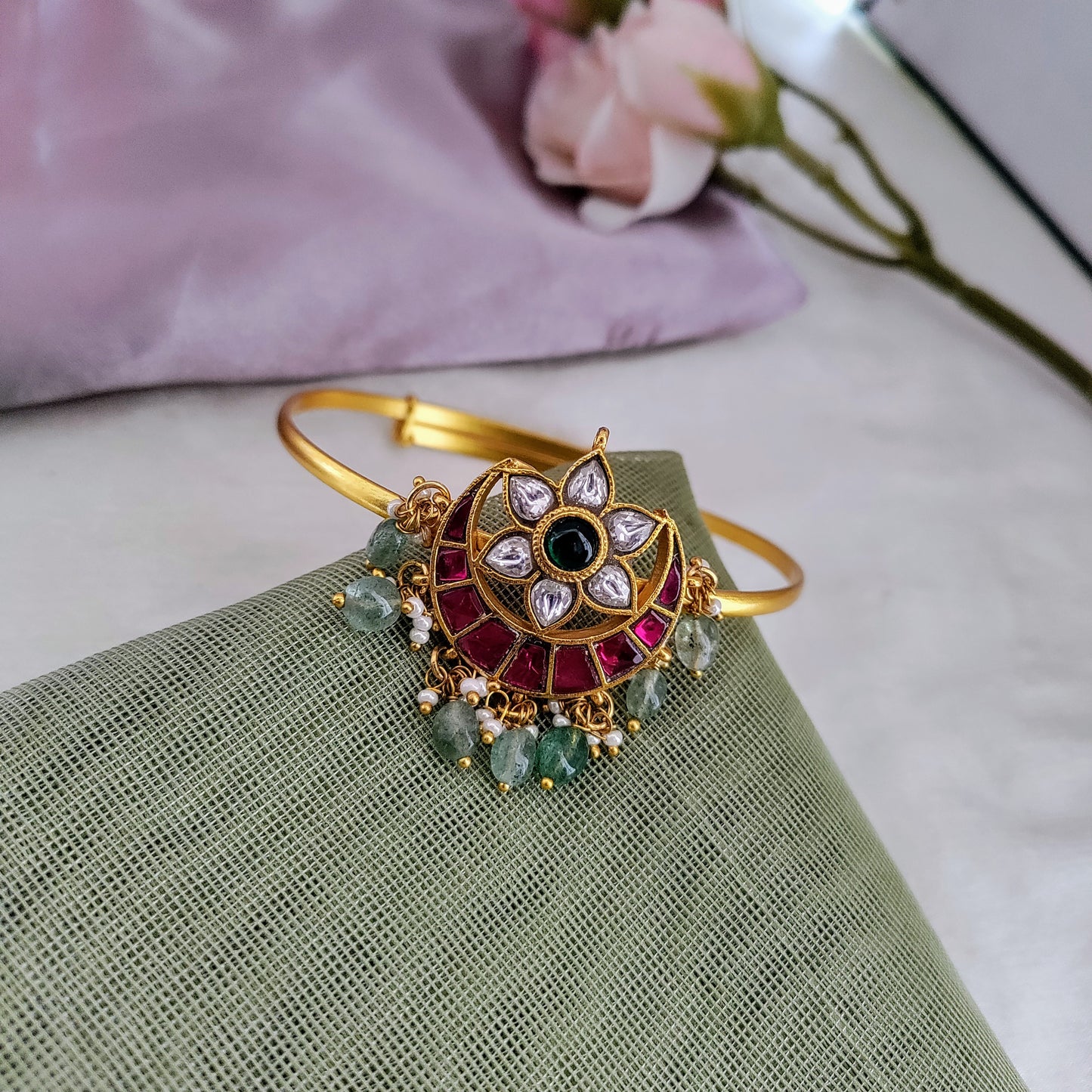 Jadau kundan floral armlet/Vanki/Bajuband
