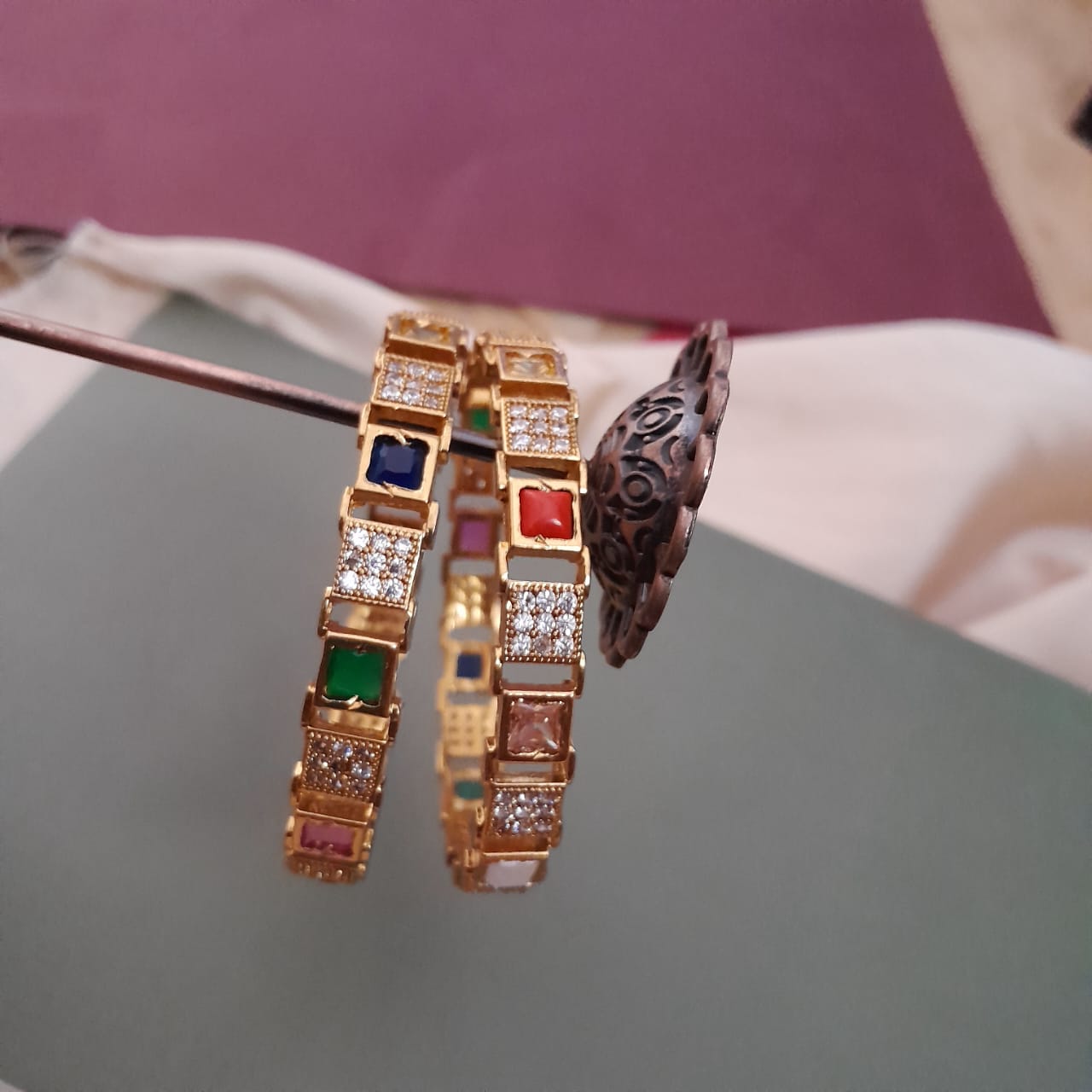 navratna stone bangle set