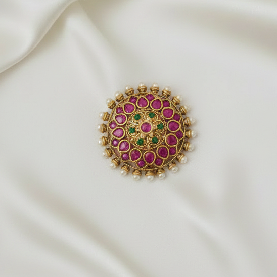 Round stone hair pin