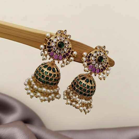 Kemp stone studded stud with jumkha