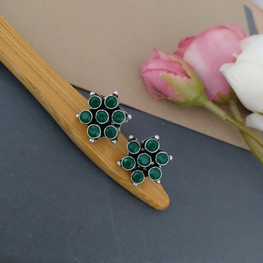 Green stone earring