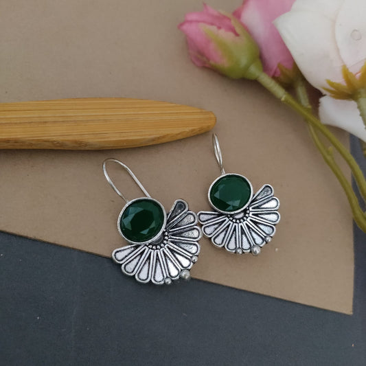 Green stone earring