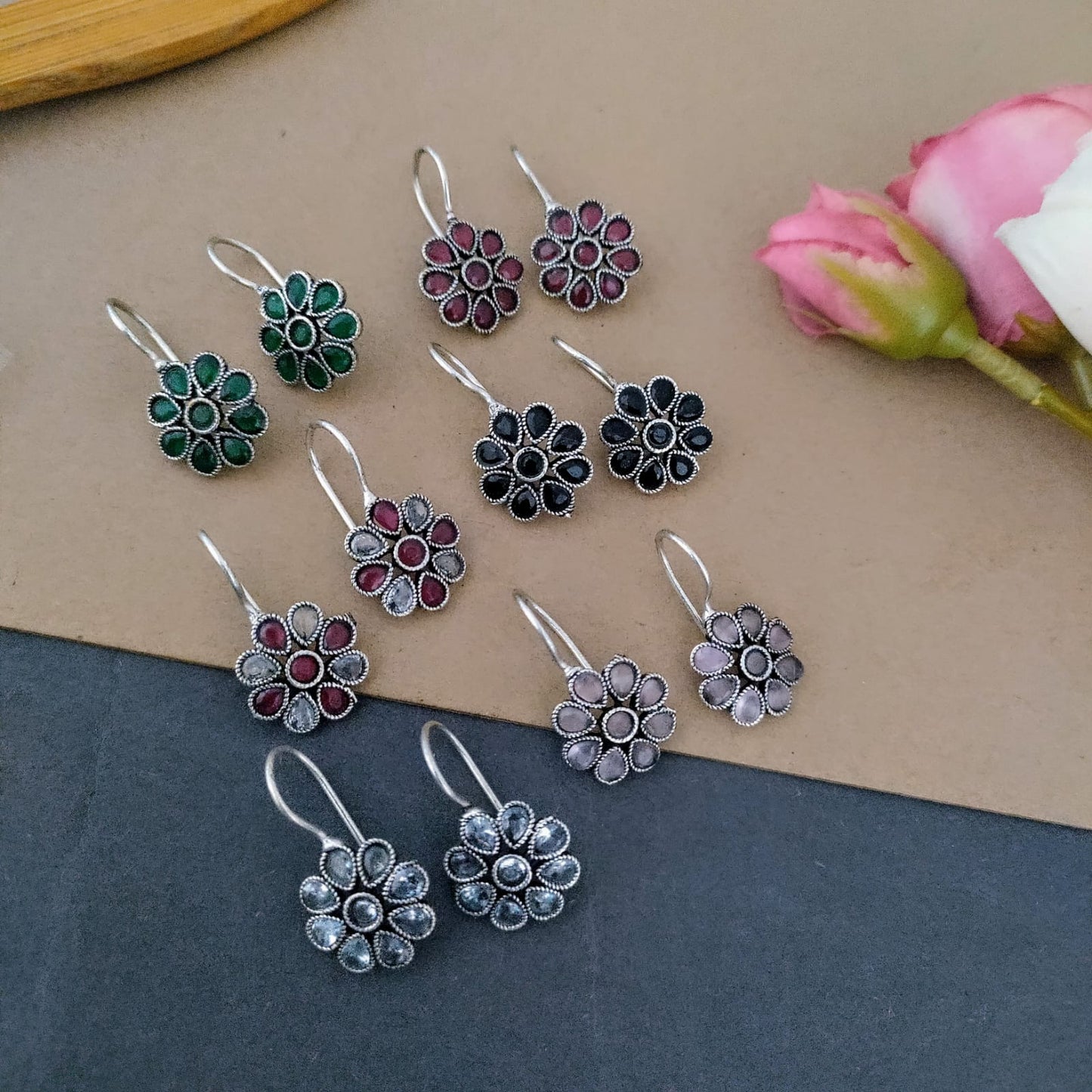 Floral Stone earring
