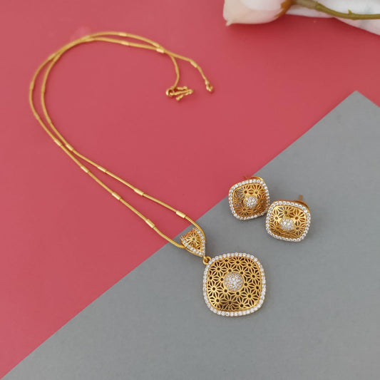 Diamond shaped AD stone Pendant chain