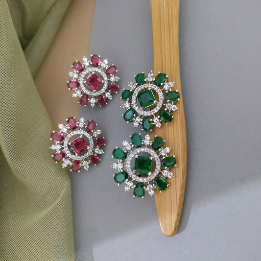Round CZ stone stud