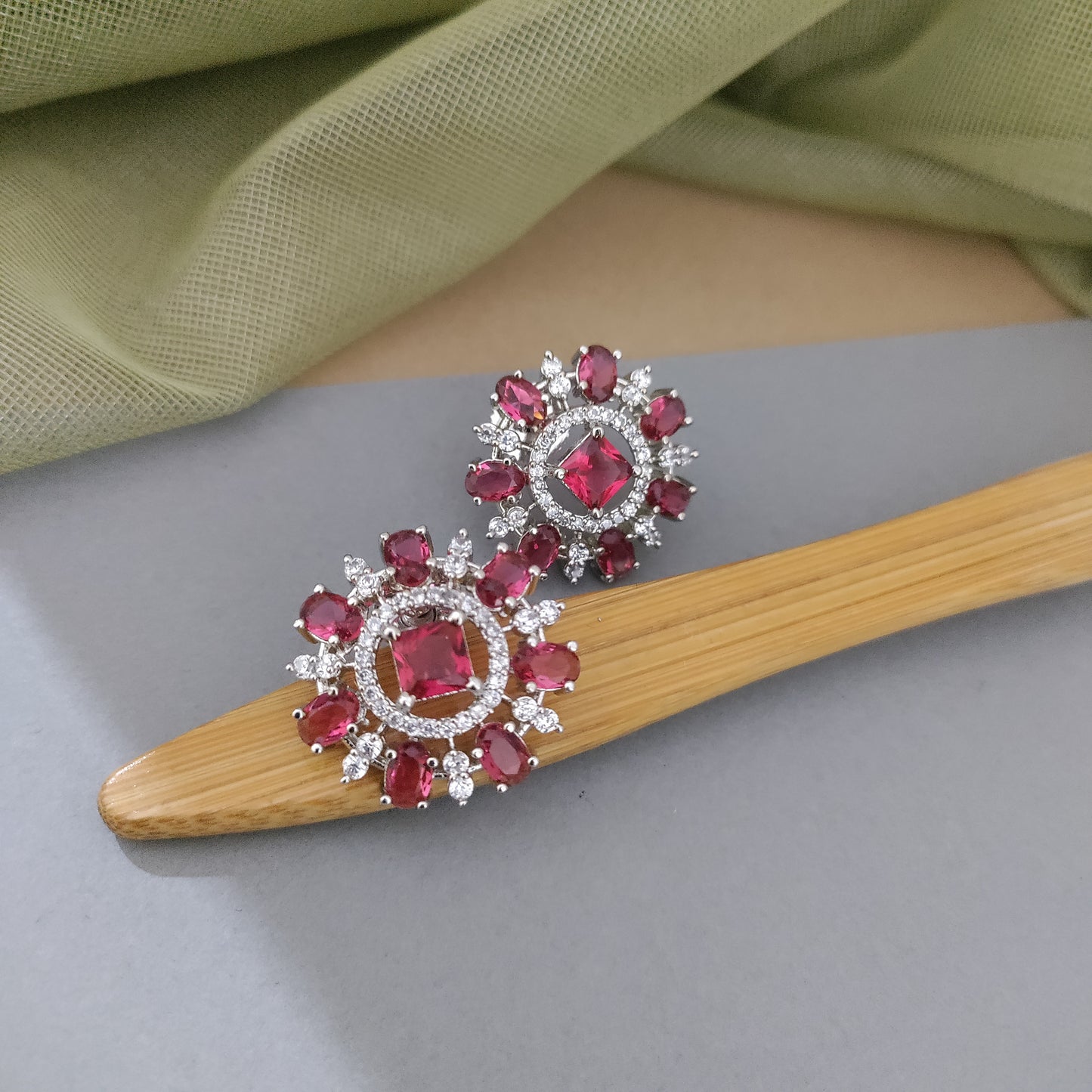 Round CZ stone stud