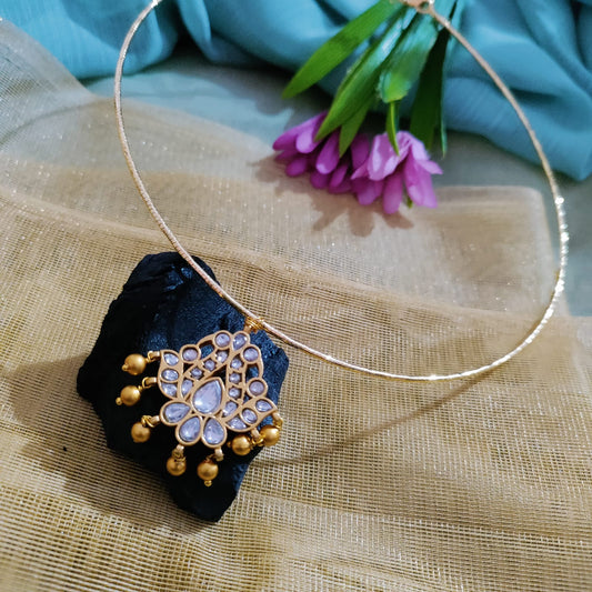 Peacock white stone hasuli set
