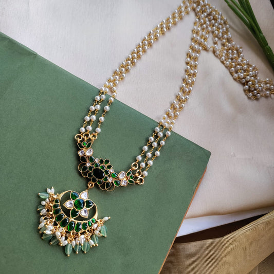 Beautiful Jadau 3 line pearl set