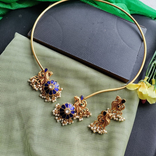 Peacock stone jadau set