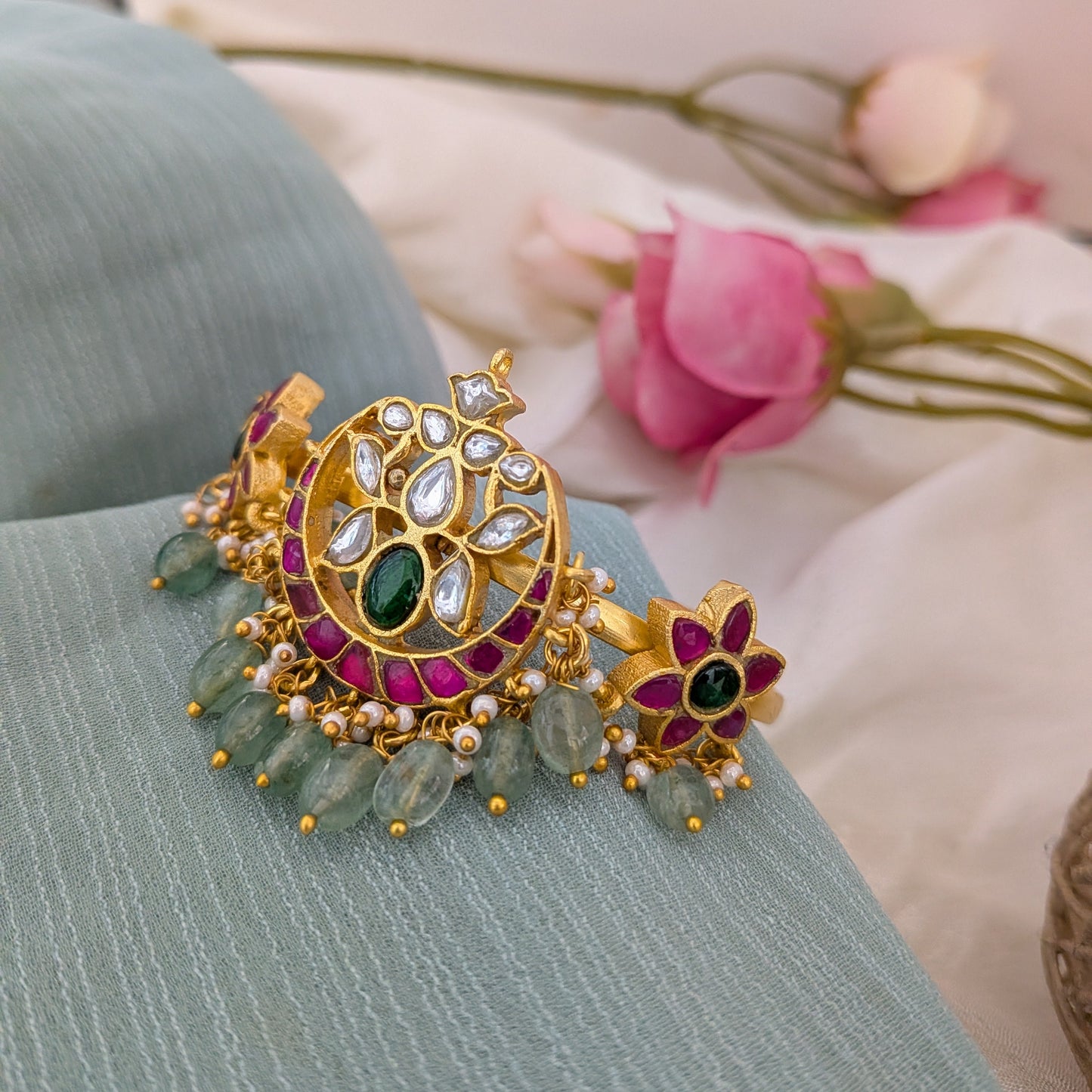 Jadau kundan floral armlet/Vanki/Bajuband