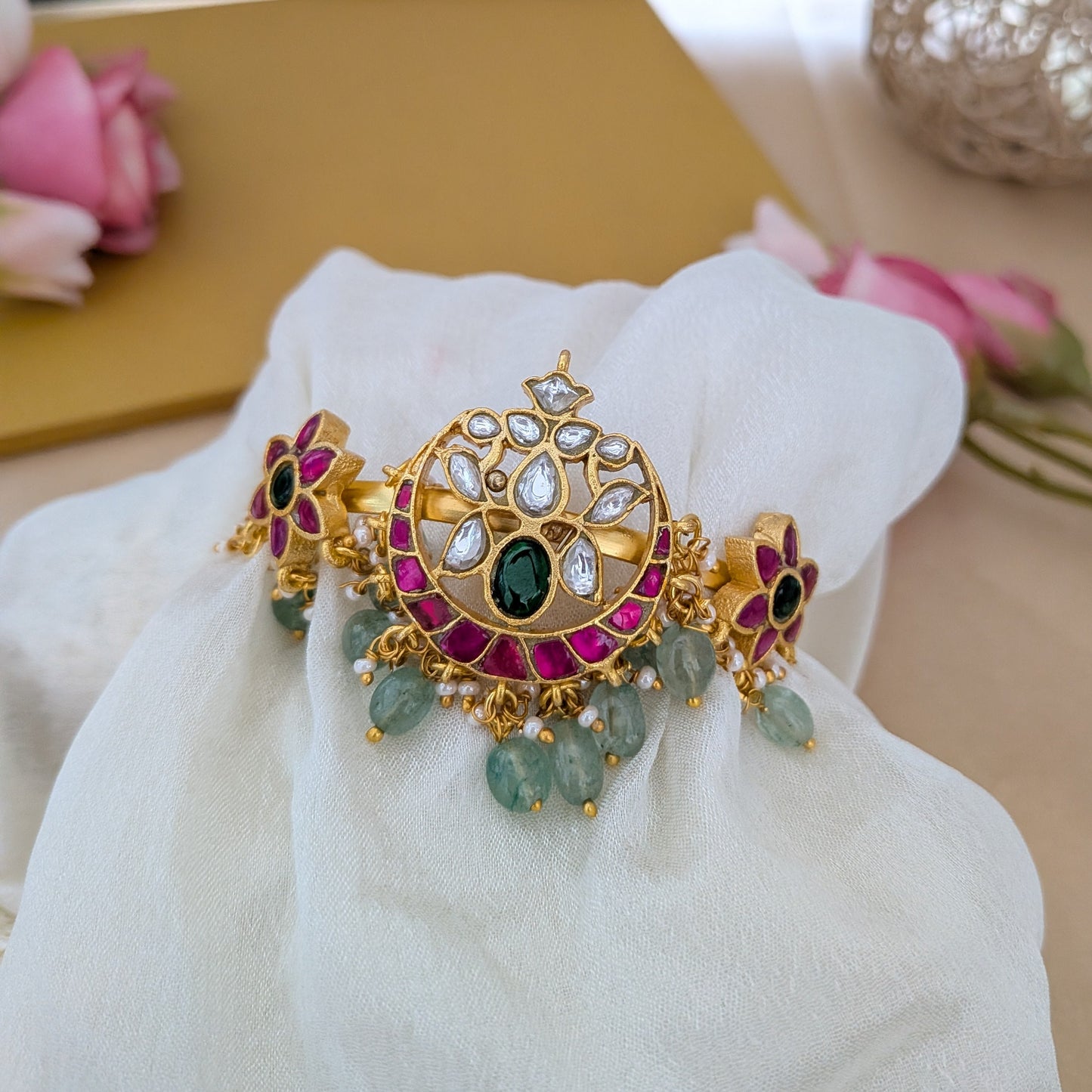 Jadau kundan floral armlet/Vanki/Bajuband