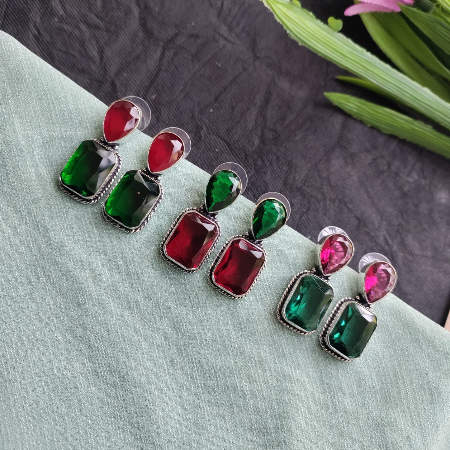 2 stone earring