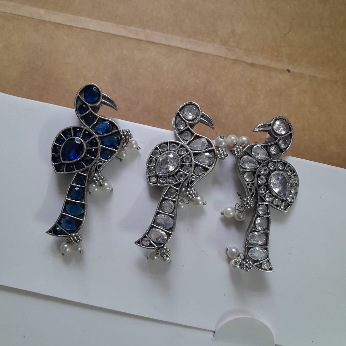 Bird Stone stud earring