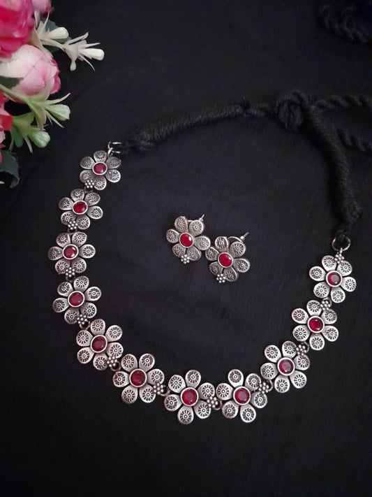 Ruby stone sla necklace