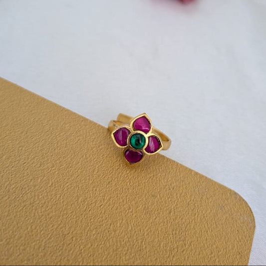 Jadau Ruby stone finger ring