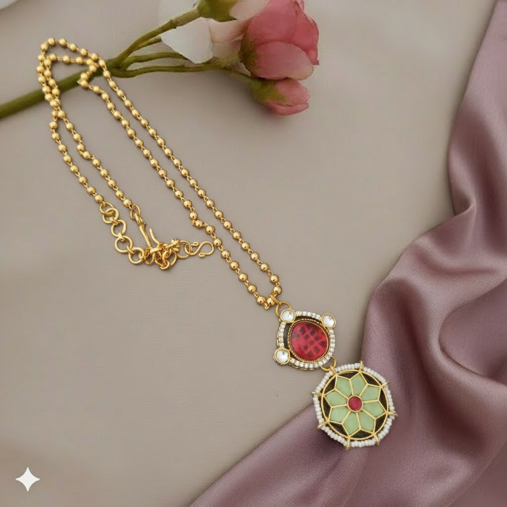 Jadau kundan pendant chain