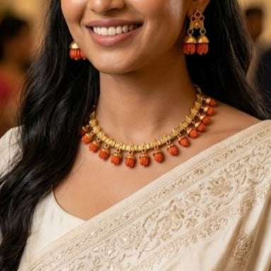 Pavazhamalli Coral Necklace Set