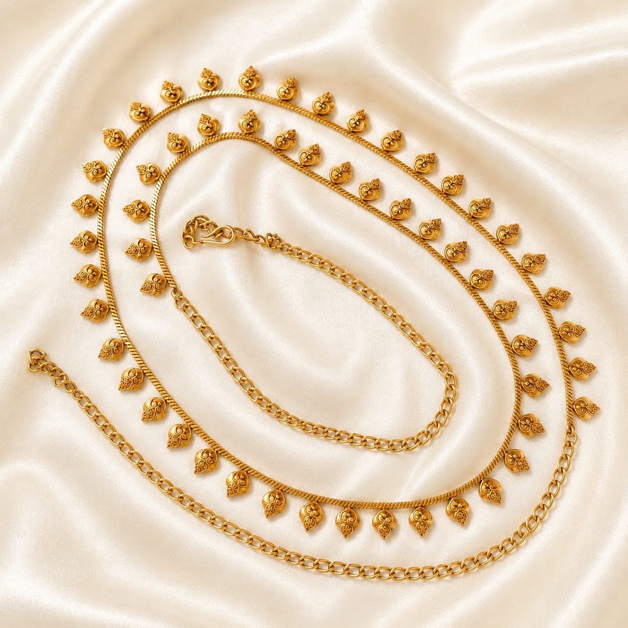 Antique Mango Leaf Double Layer Hip Chain