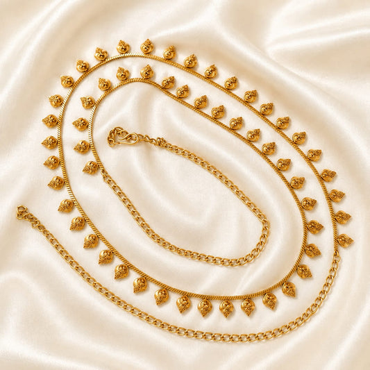 Antique Mango Leaf Double Layer Hip Chain