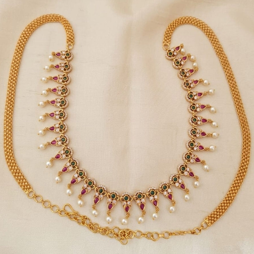 AD Petal Pearl Drop Hip Chain