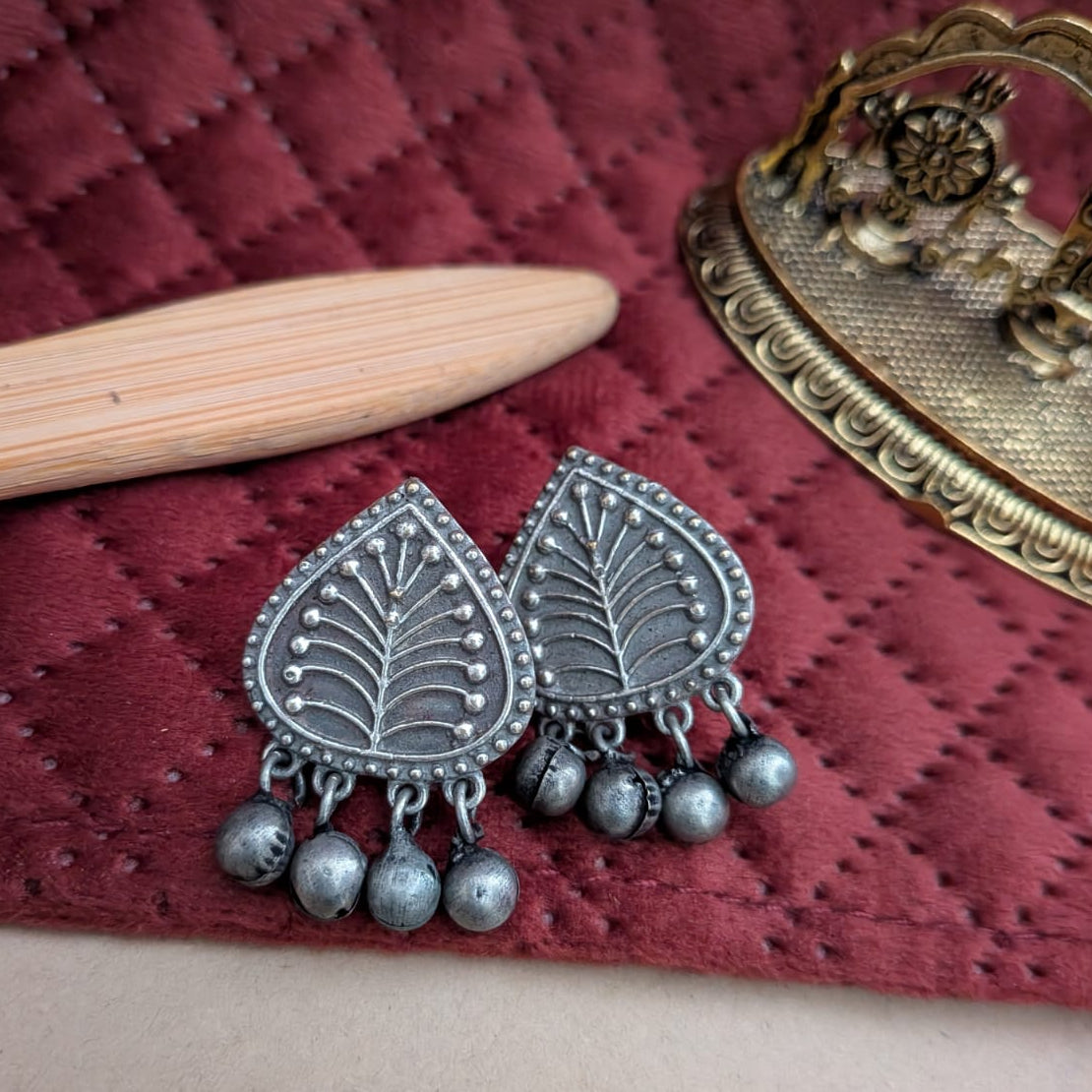 Leafy Drop Stud Earring