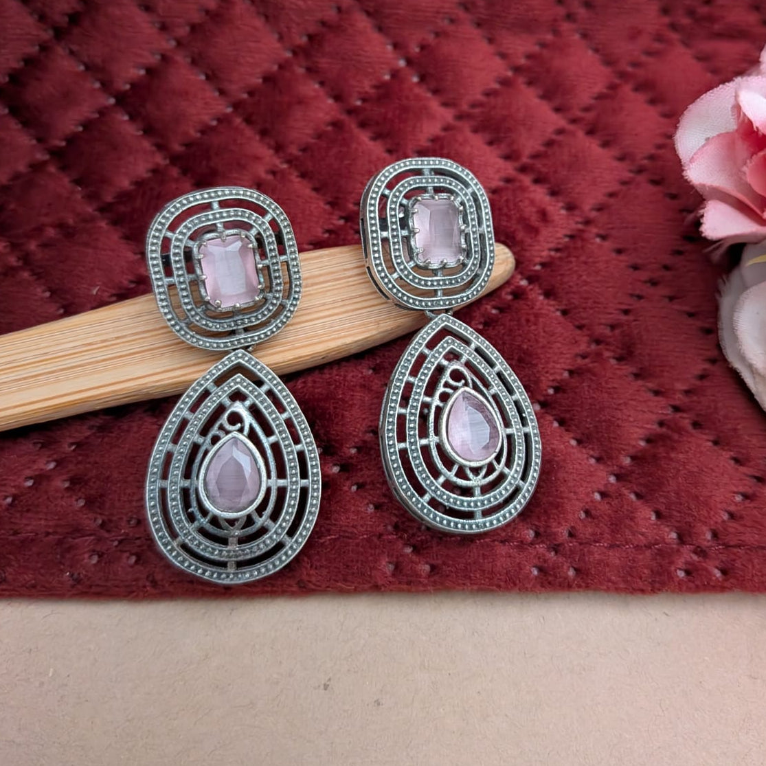 Silver Dual Layer Teardrop Earring
