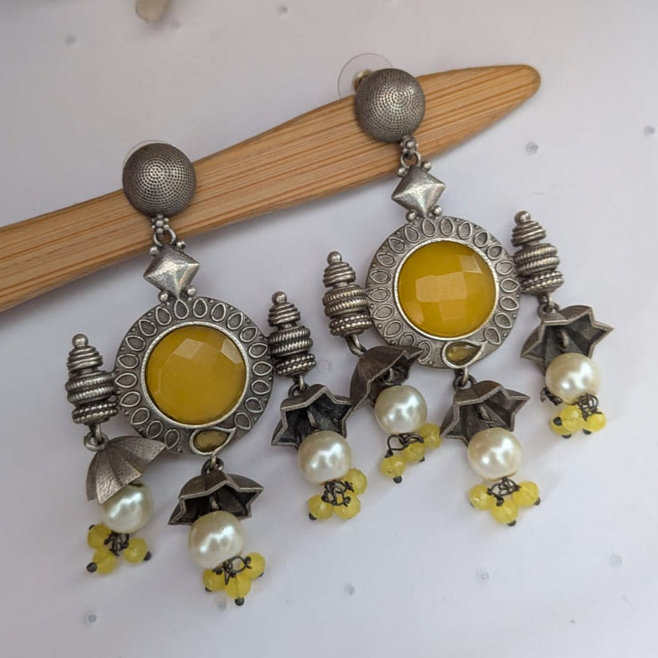 Yellow Stone Dangler Earring