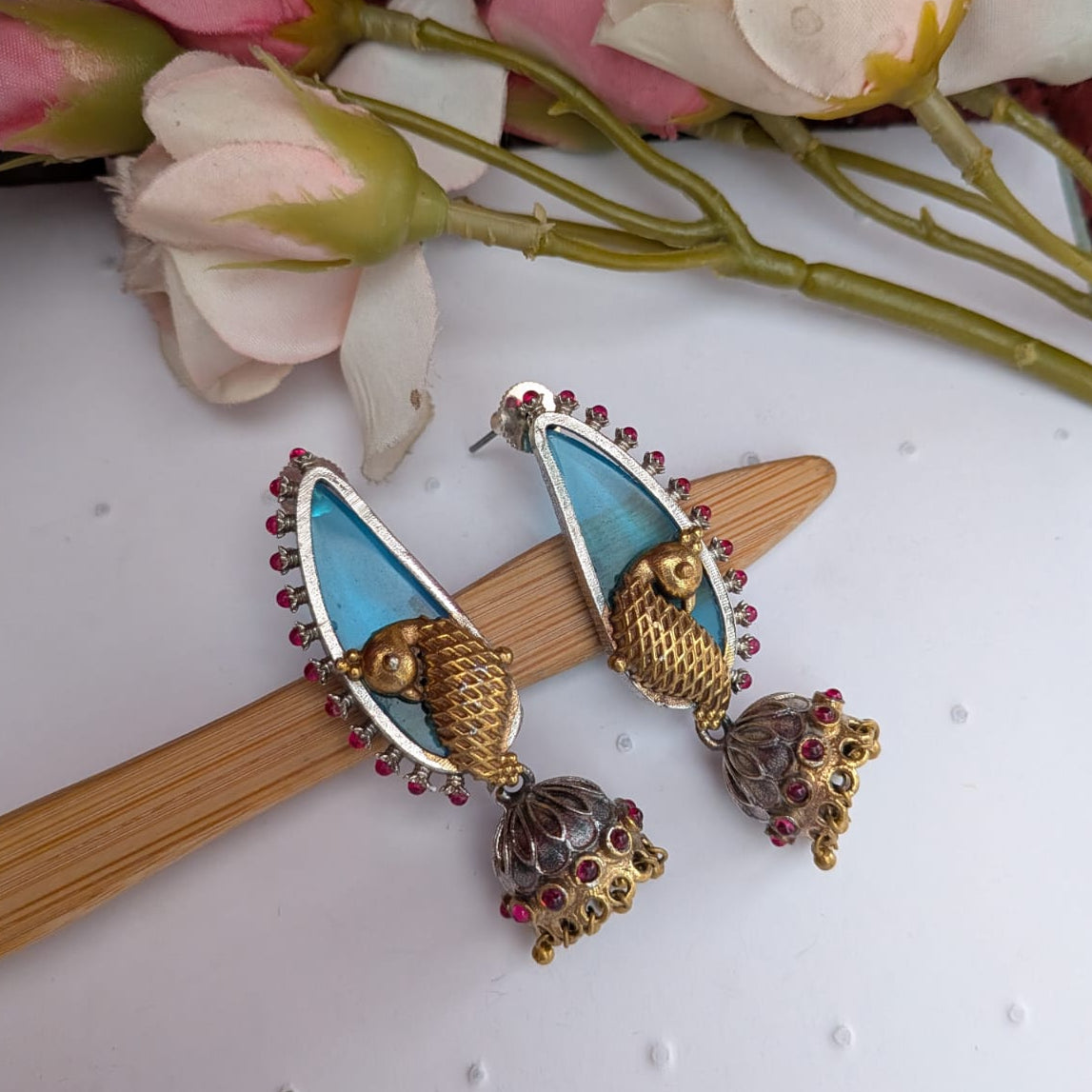 Mor Mirror Dome Jhumka