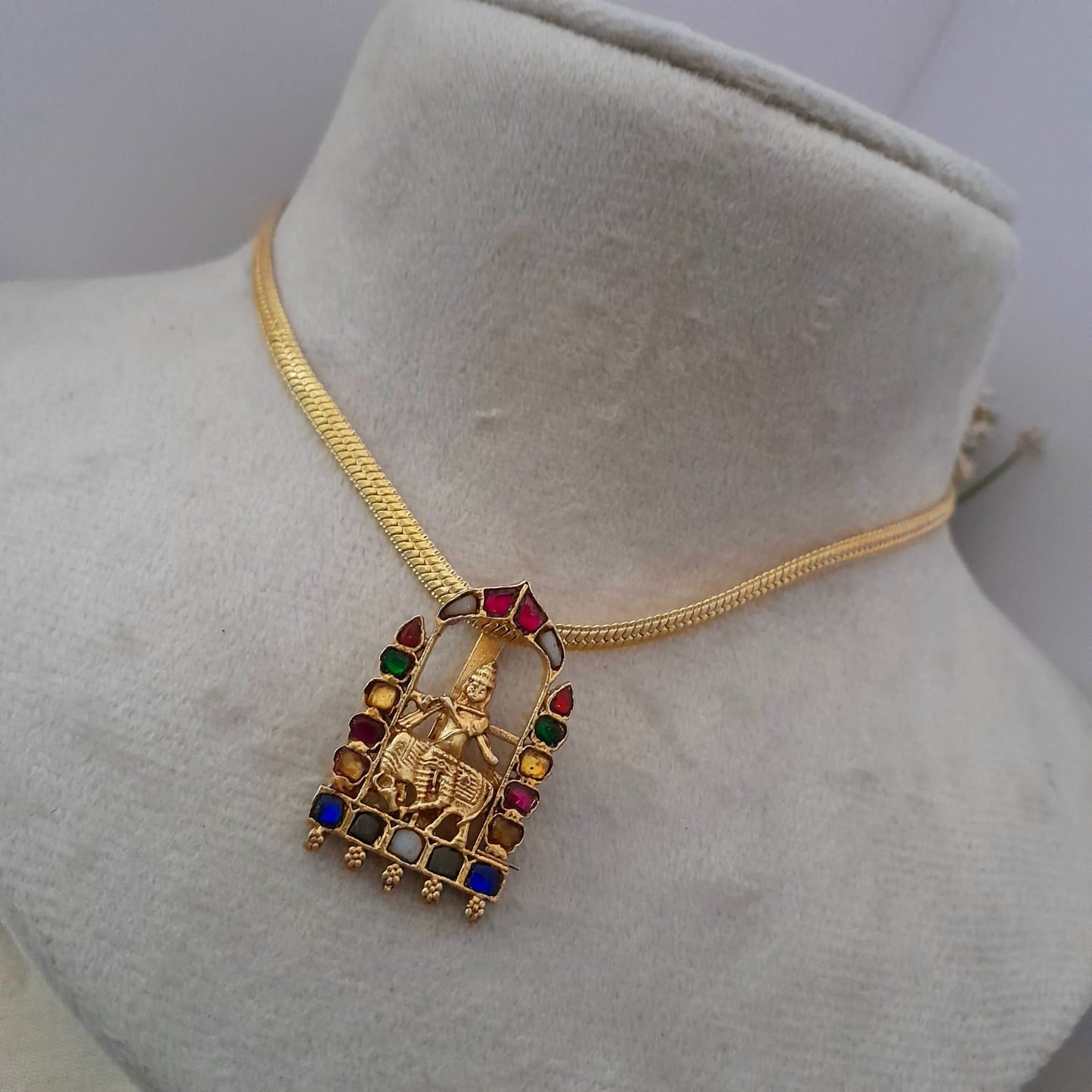 Jadau kundan Gopala Krishna pendant chain