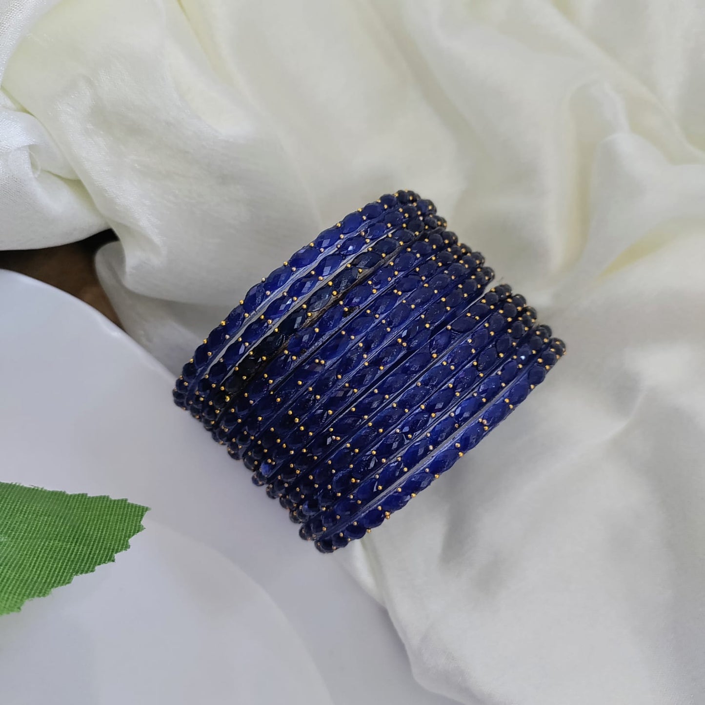 Raindrop Glass Bangles - Crystal Cut