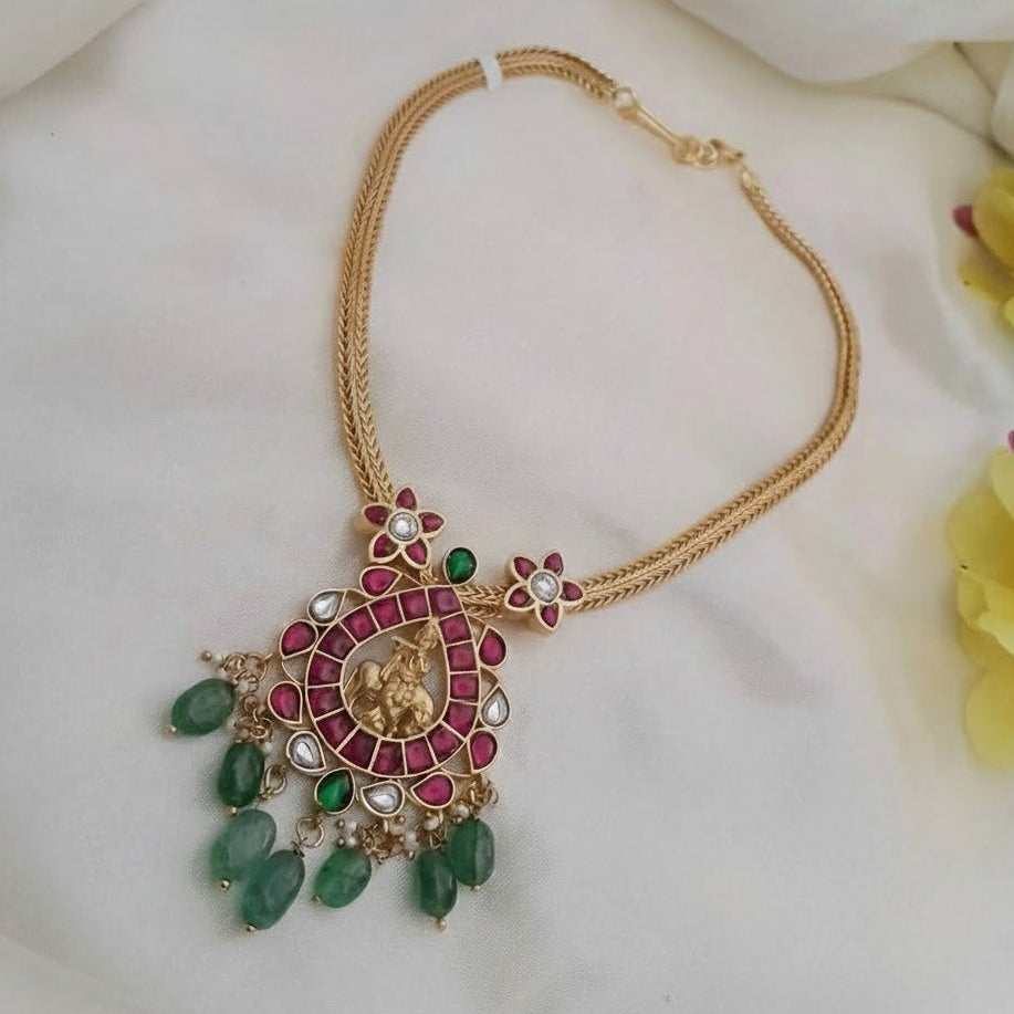 Jadau kundan krishna necklace