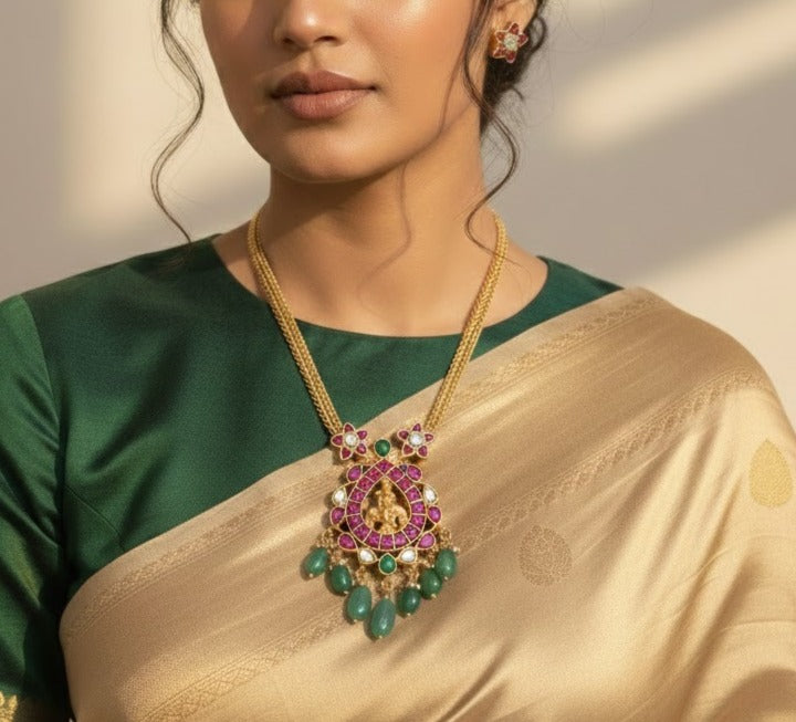 Jadau kundan krishna necklace