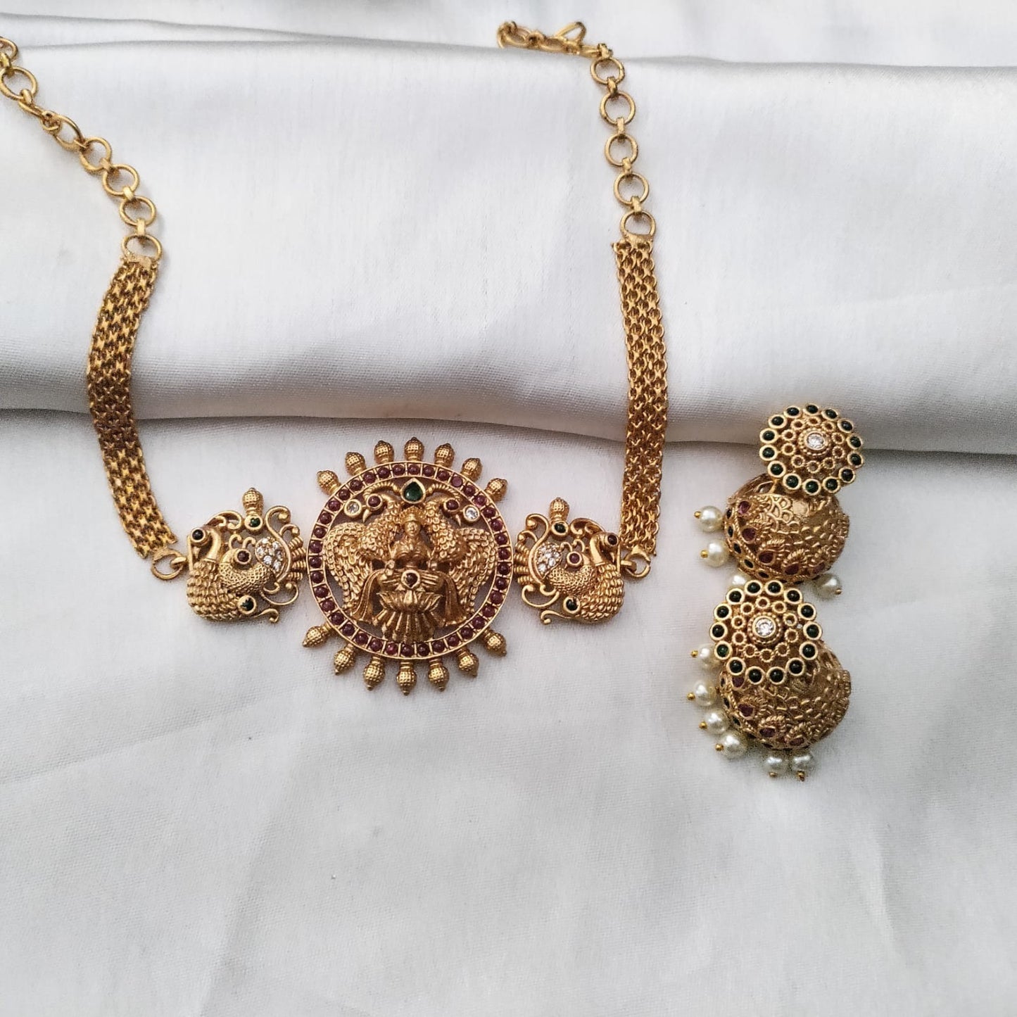 Peacock lakshmi chocker set