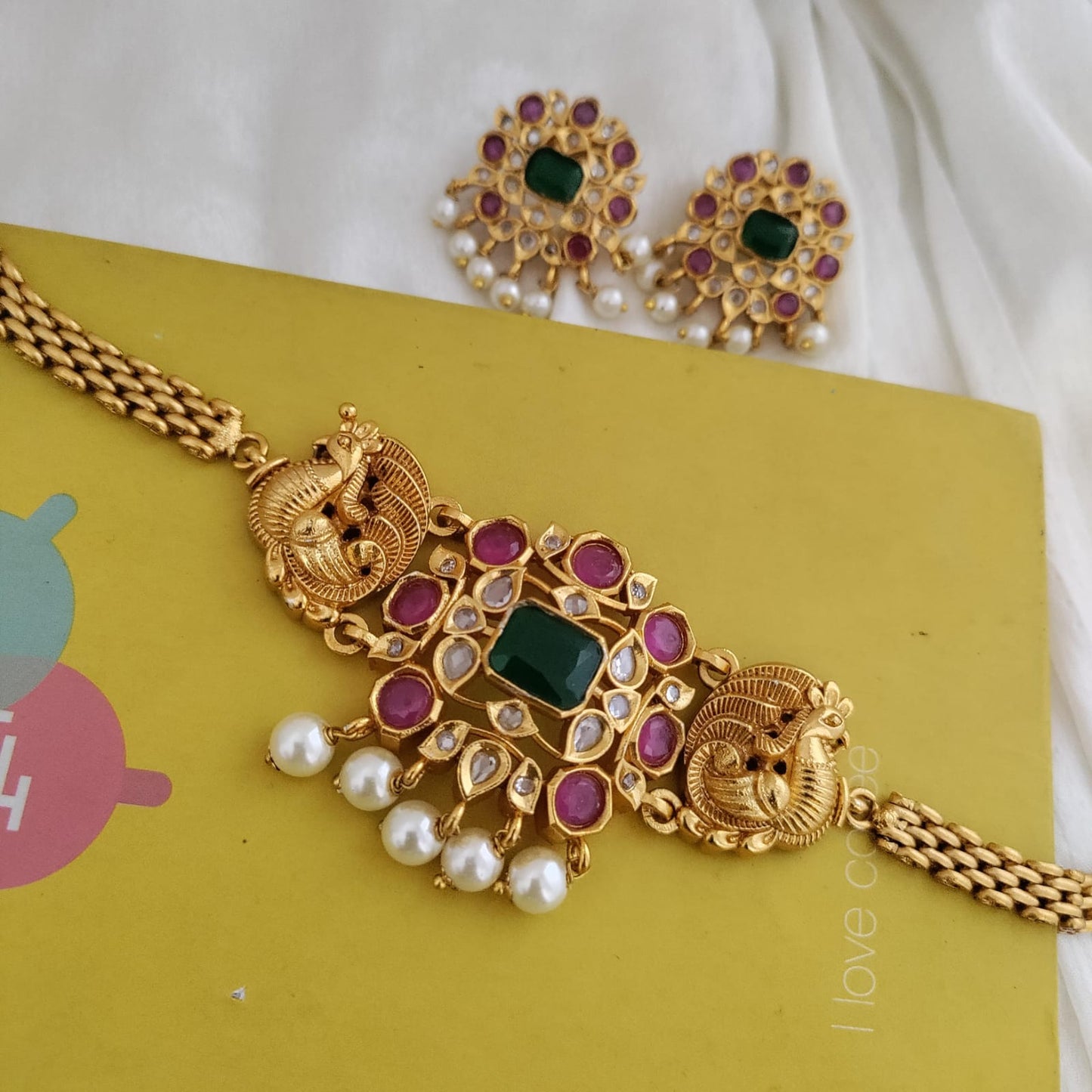 Peacock semi bridal chocker set